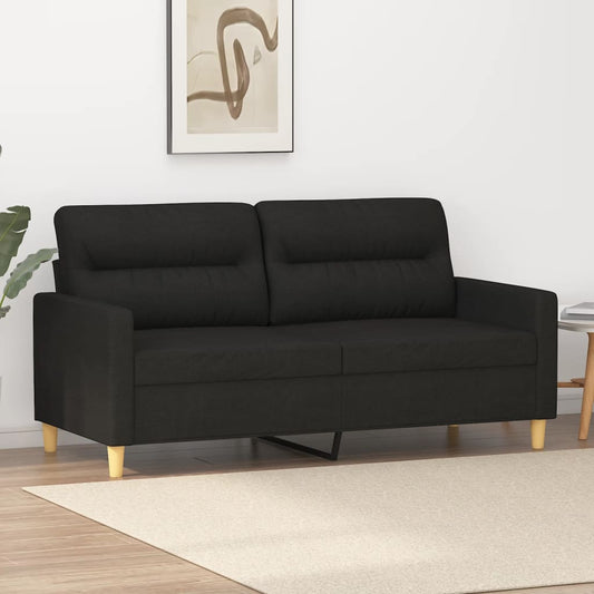 Divano a 2 Posti Nero 120 cm in Tessuto - homemem39
