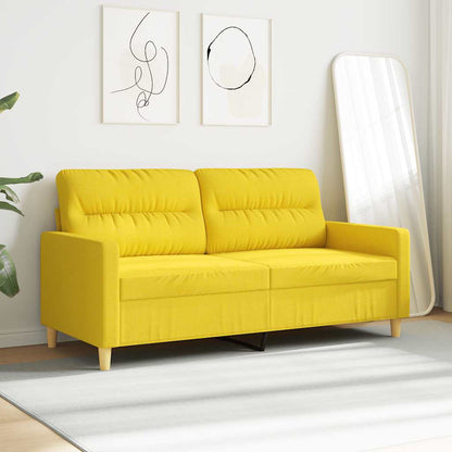 Divano a 2 Posti Giallo Chiaro 140 cm in Tessuto | homemem39