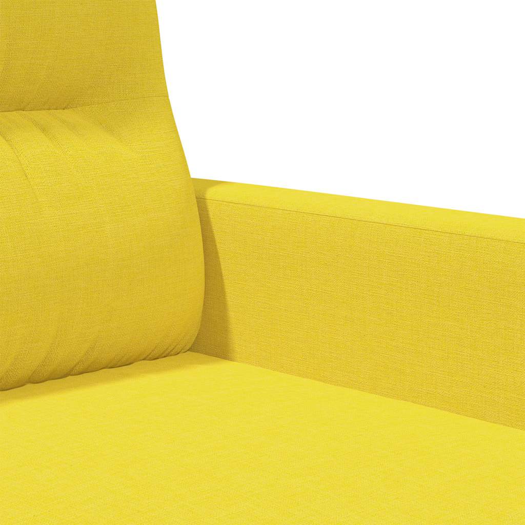 Divano a 2 Posti Giallo Chiaro 140 cm in Tessuto | homemem39