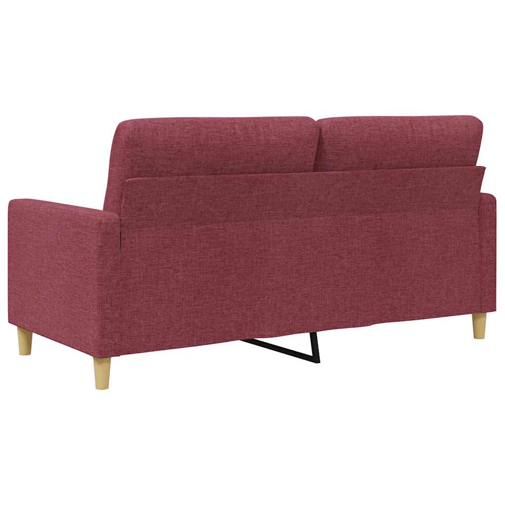 Divano a 2 Posti Rosso Vino 140 cm in Tessuto | homemem39