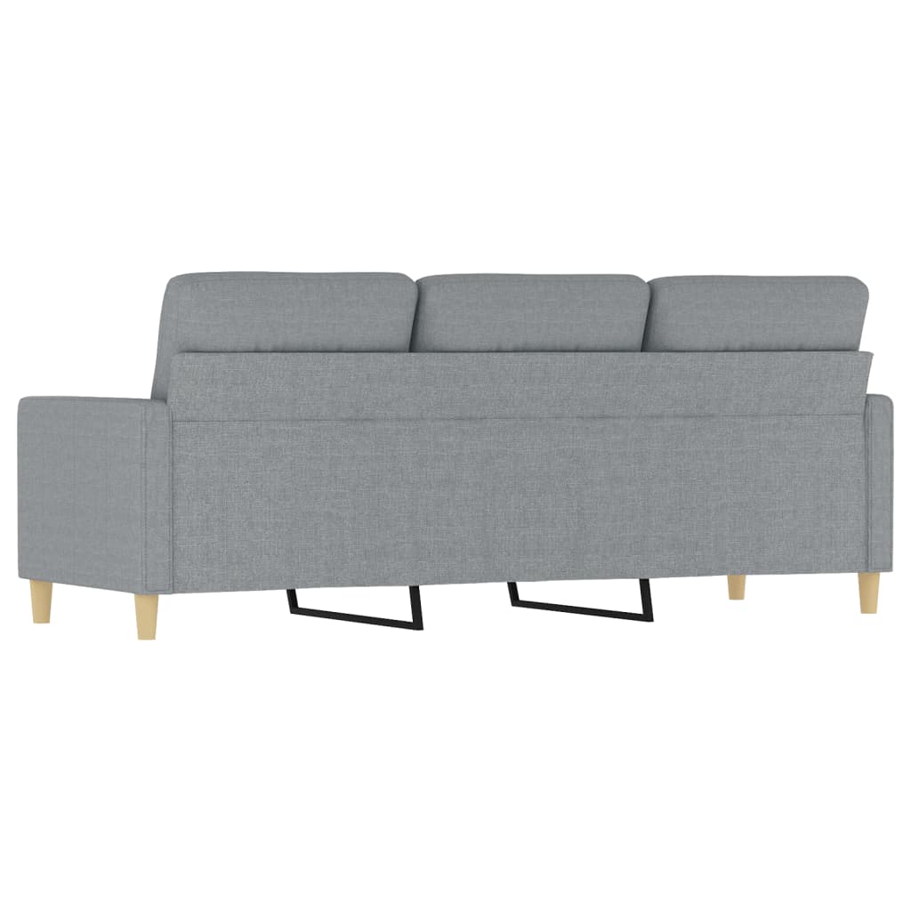 Divano a 3 Posti Grigio Chiaro 180 cm in Tessuto - homemem39
