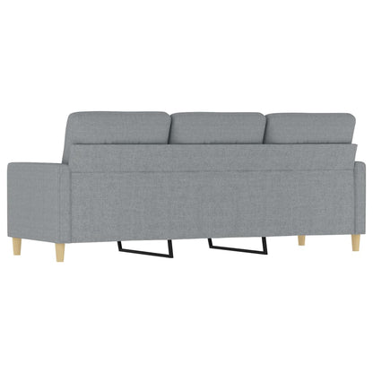 Divano a 3 Posti Grigio Chiaro 180 cm in Tessuto - homemem39