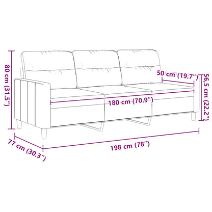 Divano a 3 Posti Grigio Chiaro 180 cm in Tessuto | homemem39