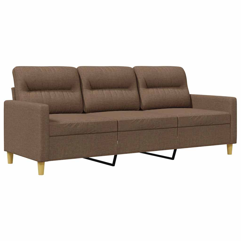 Divano a 3 Posti Marrone 180 cm in Tessuto | homemem39