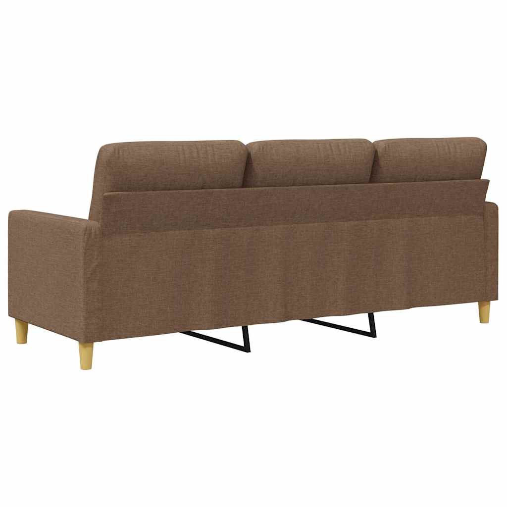 Divano a 3 Posti Marrone 180 cm in Tessuto | homemem39