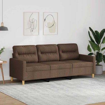 Divano a 3 Posti Marrone 180 cm in Tessuto | homemem39
