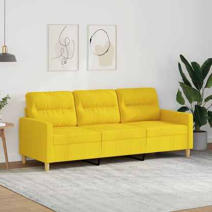 Divano a 3 Posti Giallo Chiaro 180 cm in Tessuto | homemem39