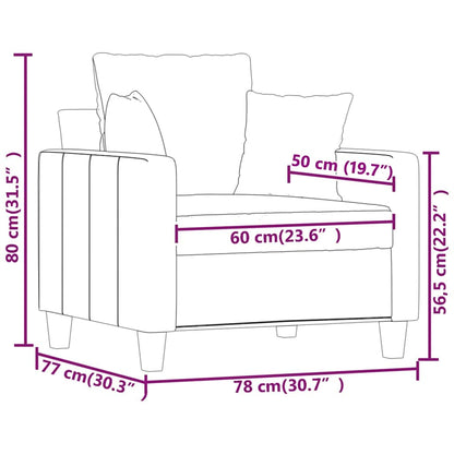 Poltrona Grigio Chiaro 60 cm in Tessuto | homemem39