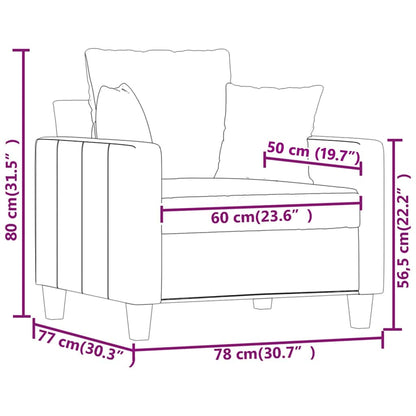 Poltrona Grigio Scuro 60 cm in Tessuto | homemem39