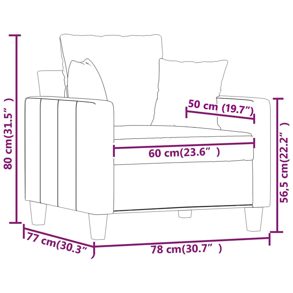 Poltrona Crema 60 cm in Tessuto | homemem39