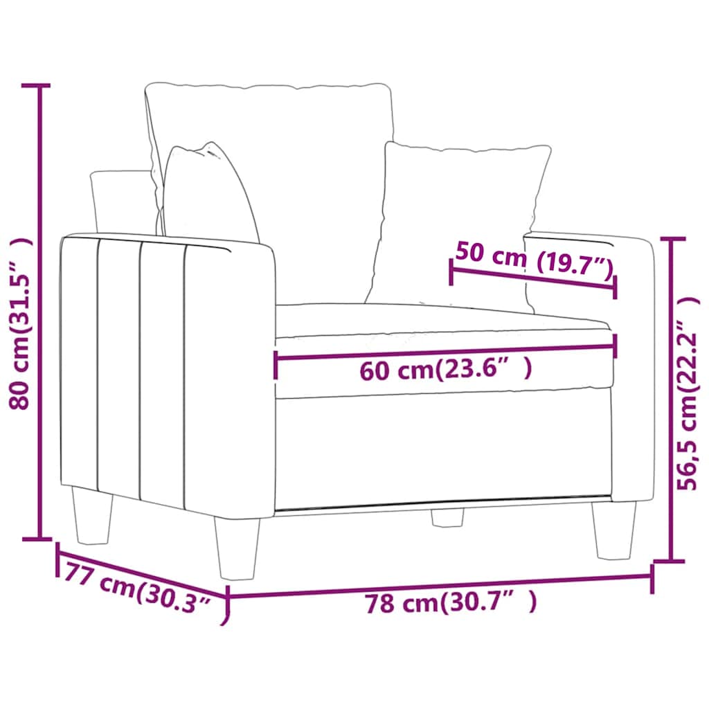Poltrona Nera 60 cm in Tessuto | homemem39