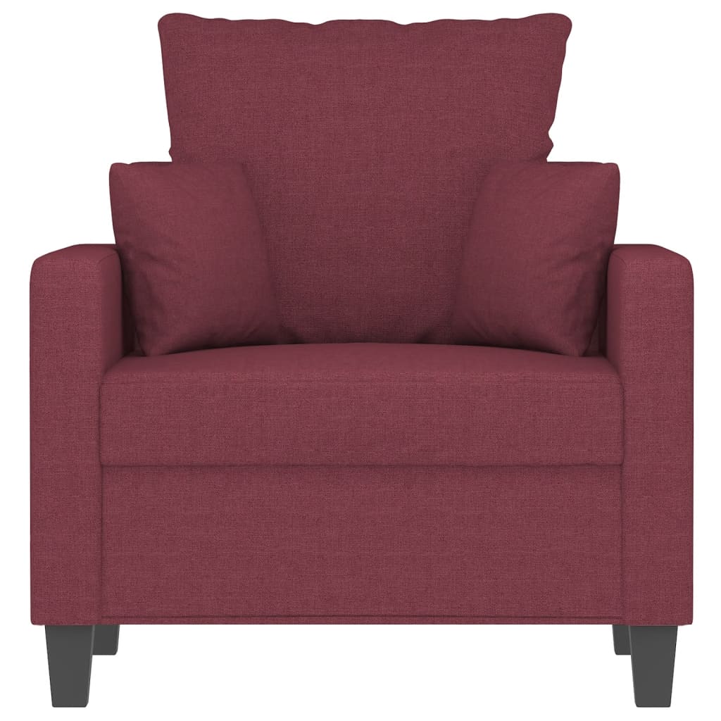 Poltrona Rosso Vino 60 cm in Tessuto - homemem39