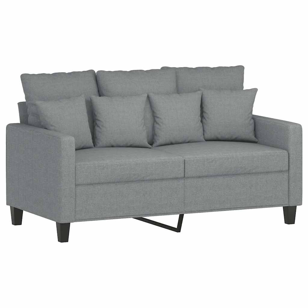 Divano a 2 Posti Grigio Chiaro 120 cm in Tessuto | homemem39