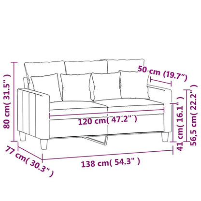 Divano a 2 Posti Crema 120 cm in Tessuto | homemem39