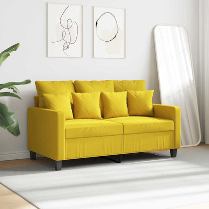 Divano a 2 Posti Giallo Chiaro 120 cm in Tessuto | homemem39