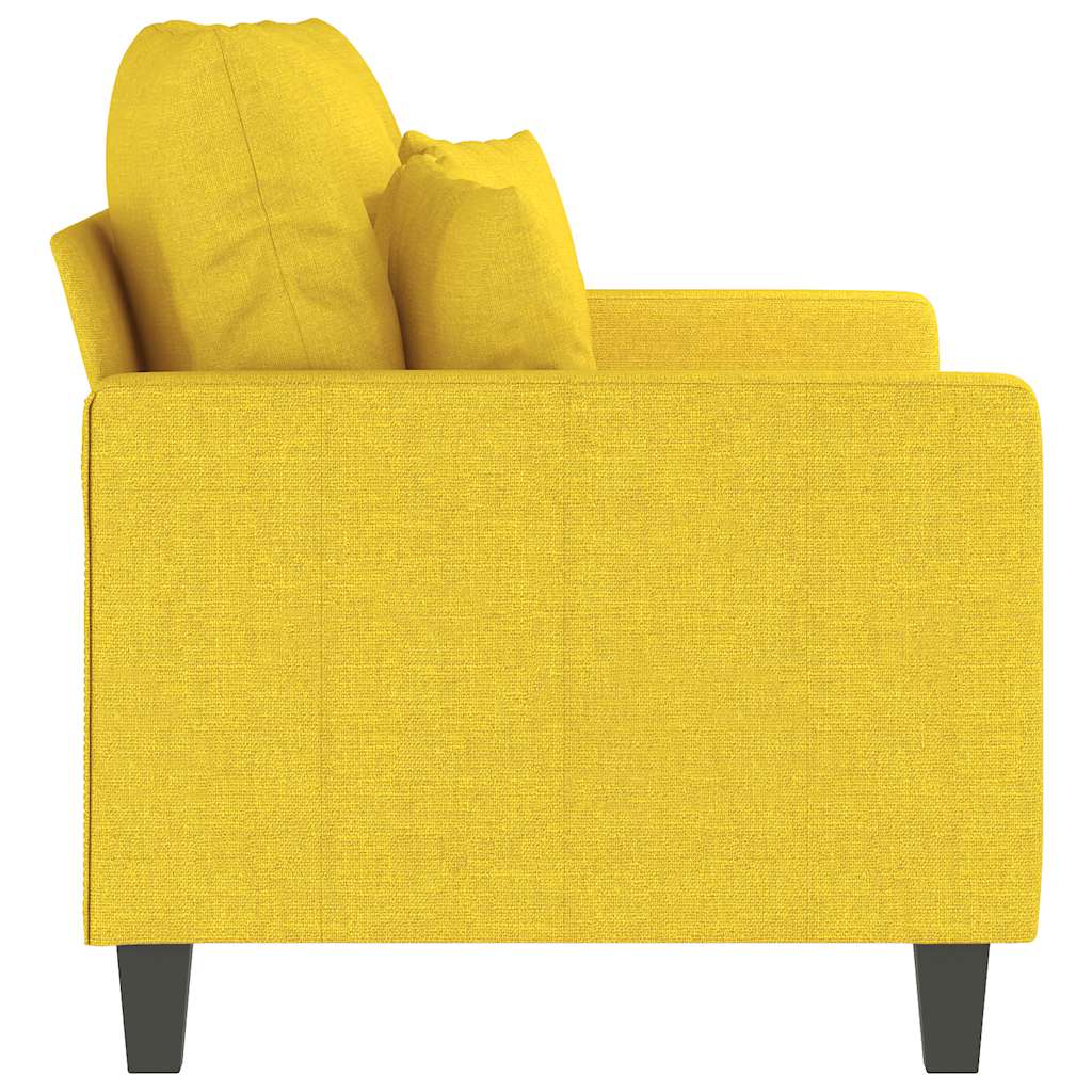 Divano a 2 Posti Giallo Chiaro 120 cm in Tessuto | homemem39