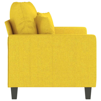 Divano a 2 Posti Giallo Chiaro 120 cm in Tessuto | homemem39