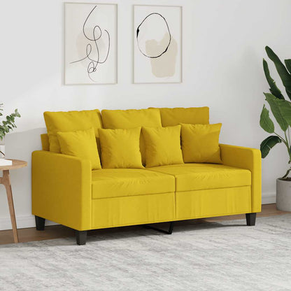 Divano a 2 Posti Giallo Chiaro 120 cm in Tessuto | homemem39
