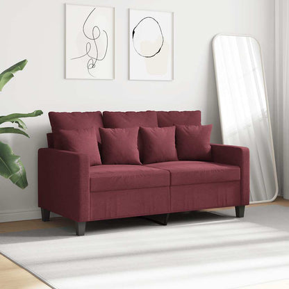 Divano a 2 Posti Rosso Vino 120 cm in Tessuto | homemem39