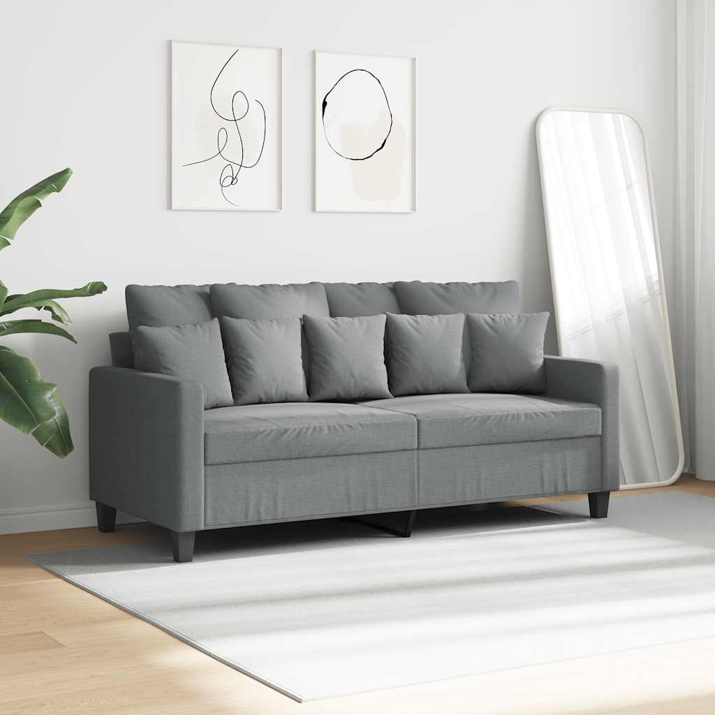 Divano a 2 Posti Grigio Chiaro 140 cm in Tessuto | homemem39