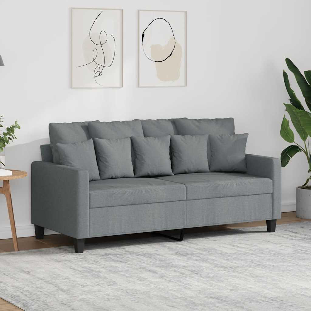 Divano a 2 Posti Grigio Chiaro 140 cm in Tessuto | homemem39