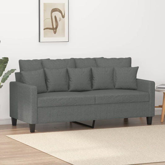 Divano a 2 Posti Grigio Scuro 140 cm in Tessuto - homemem39