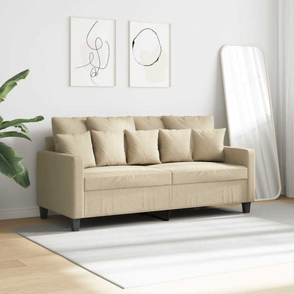 Divano a 2 Posti Crema 140 cm in Tessuto | homemem39