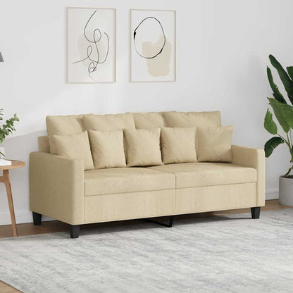 Divano a 2 Posti Crema 140 cm in Tessuto | homemem39