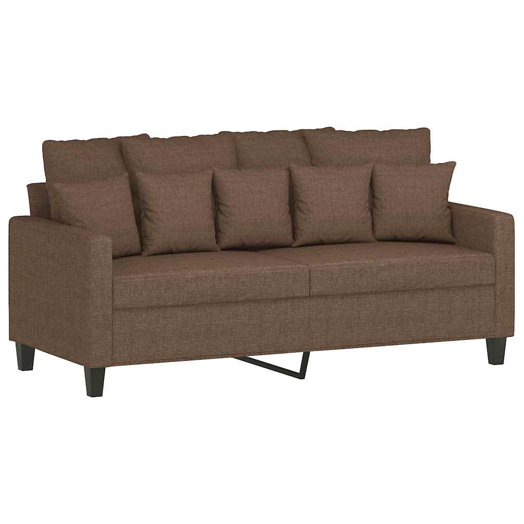 Divano a 2 Posti Marrone 140 cm in Tessuto | homemem39