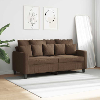 Divano a 2 Posti Marrone 140 cm in Tessuto | homemem39