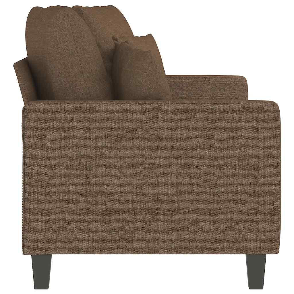 Divano a 2 Posti Marrone 140 cm in Tessuto | homemem39