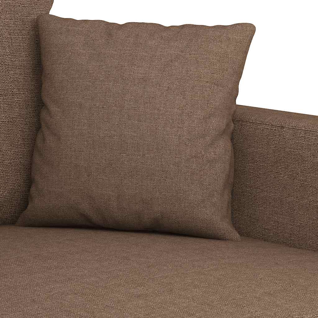 Divano a 2 Posti Marrone 140 cm in Tessuto | homemem39
