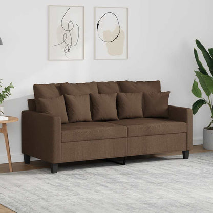 Divano a 2 Posti Marrone 140 cm in Tessuto | homemem39