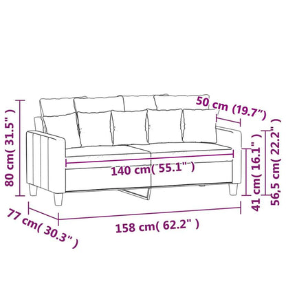Divano a 2 Posti Nero 120 cm in Tessuto | homemem39