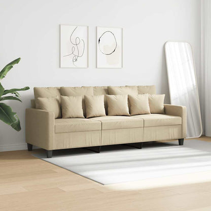 Divano a 3 Posti Crema 180 cm in Tessuto | homemem39