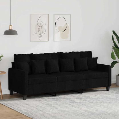 Divano a 3 Posti Nero 180 cm in Tessuto | homemem39