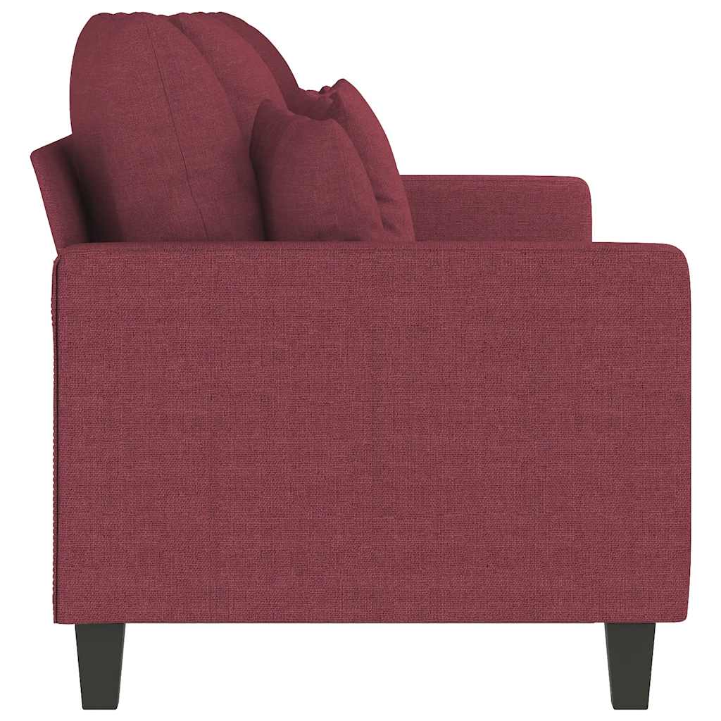 Divano a 3 Posti Rosso Vino 180 cm in Tessuto | homemem39