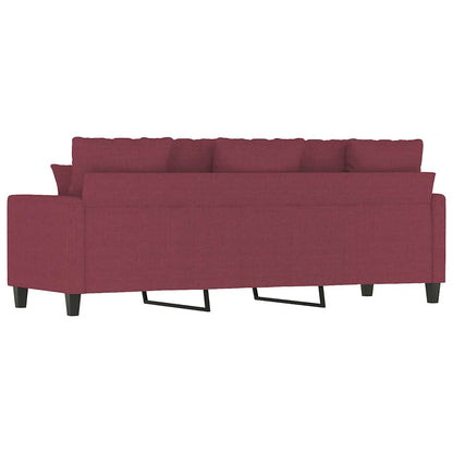 Divano a 3 Posti Rosso Vino 180 cm in Tessuto | homemem39