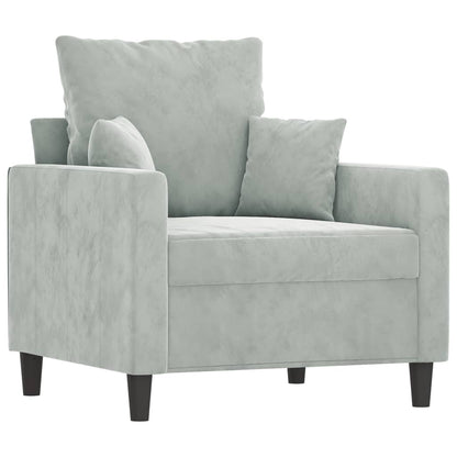 Poltrona Grigio Chiaro 60 cm Velluto | homemem39