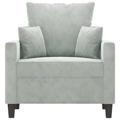 Poltrona Grigio Chiaro 60 cm Velluto | homemem39