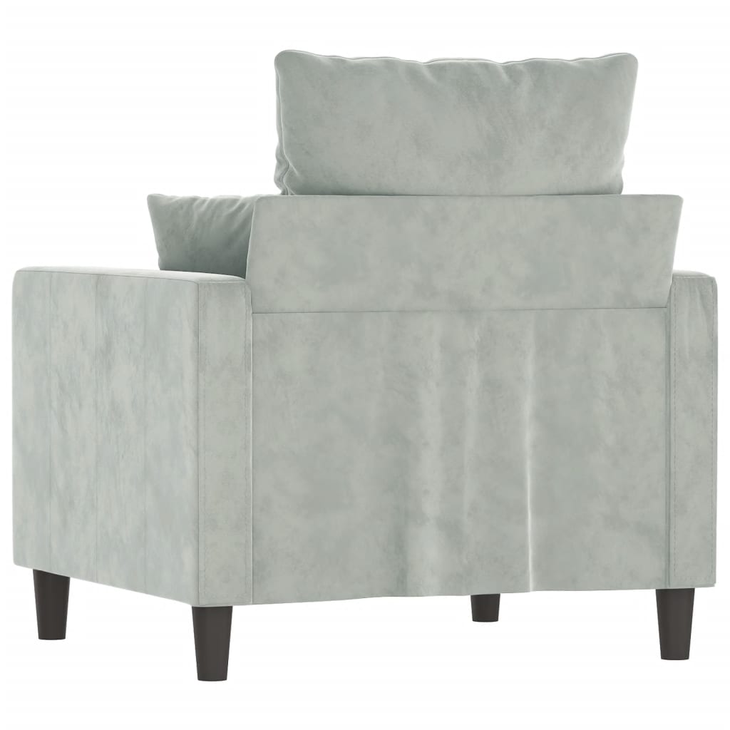 Poltrona Grigio Chiaro 60 cm Velluto | homemem39
