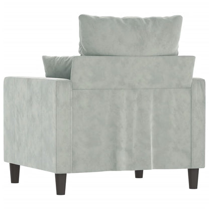 Poltrona Grigio Chiaro 60 cm Velluto | homemem39