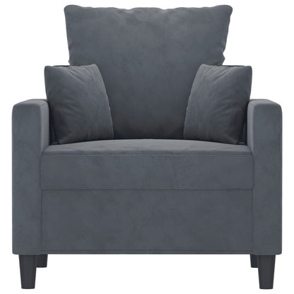 Poltrona Grigio Scuro 60 cm Velluto | homemem39
