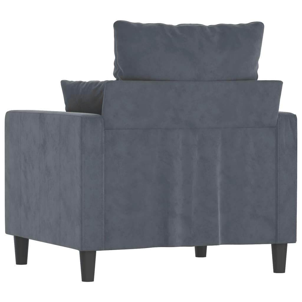 Poltrona Grigio Scuro 60 cm Velluto - homemem39