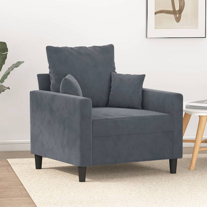 Poltrona Grigio Scuro 60 cm Velluto | homemem39