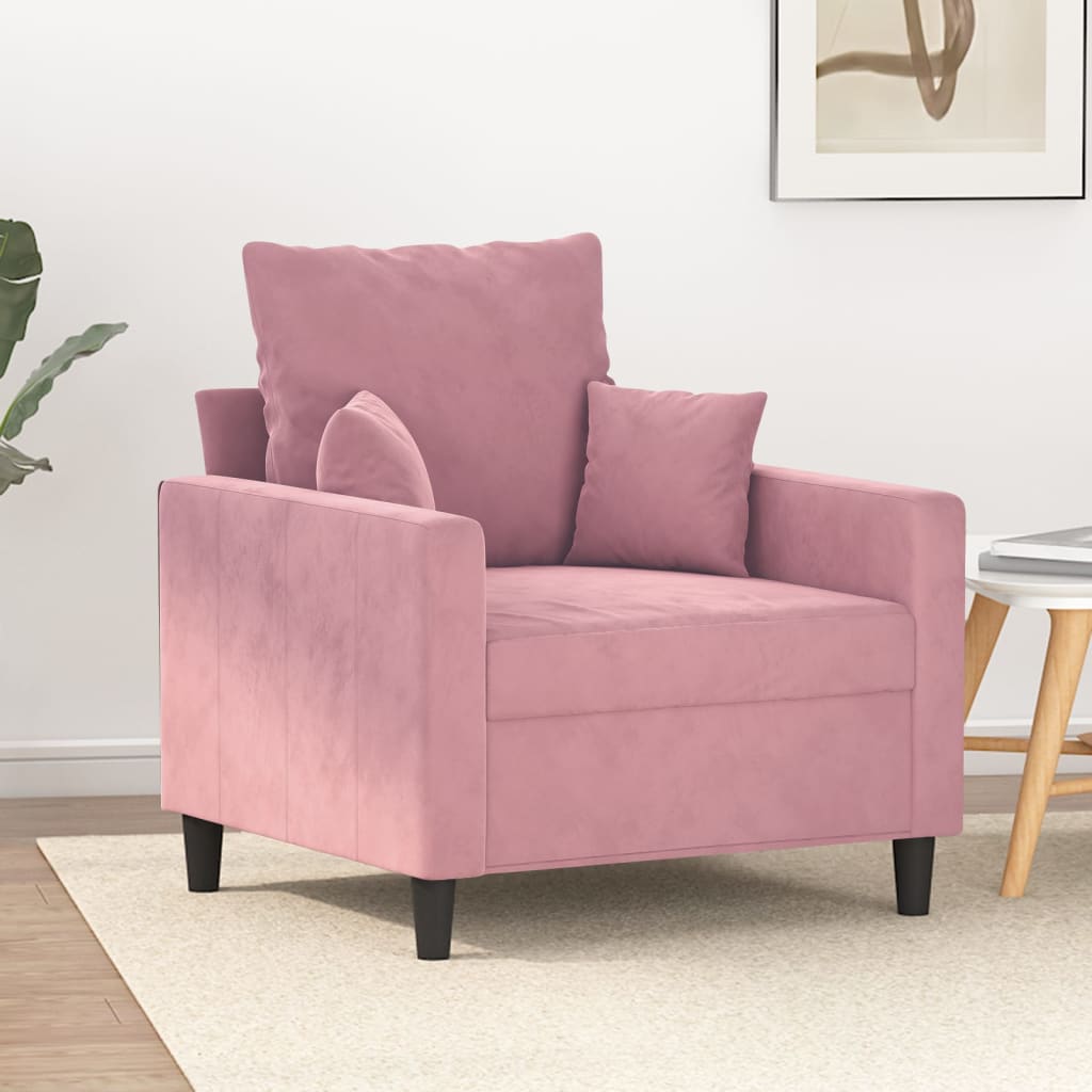 Poltrona Rosa 60 cm Velluto | homemem39