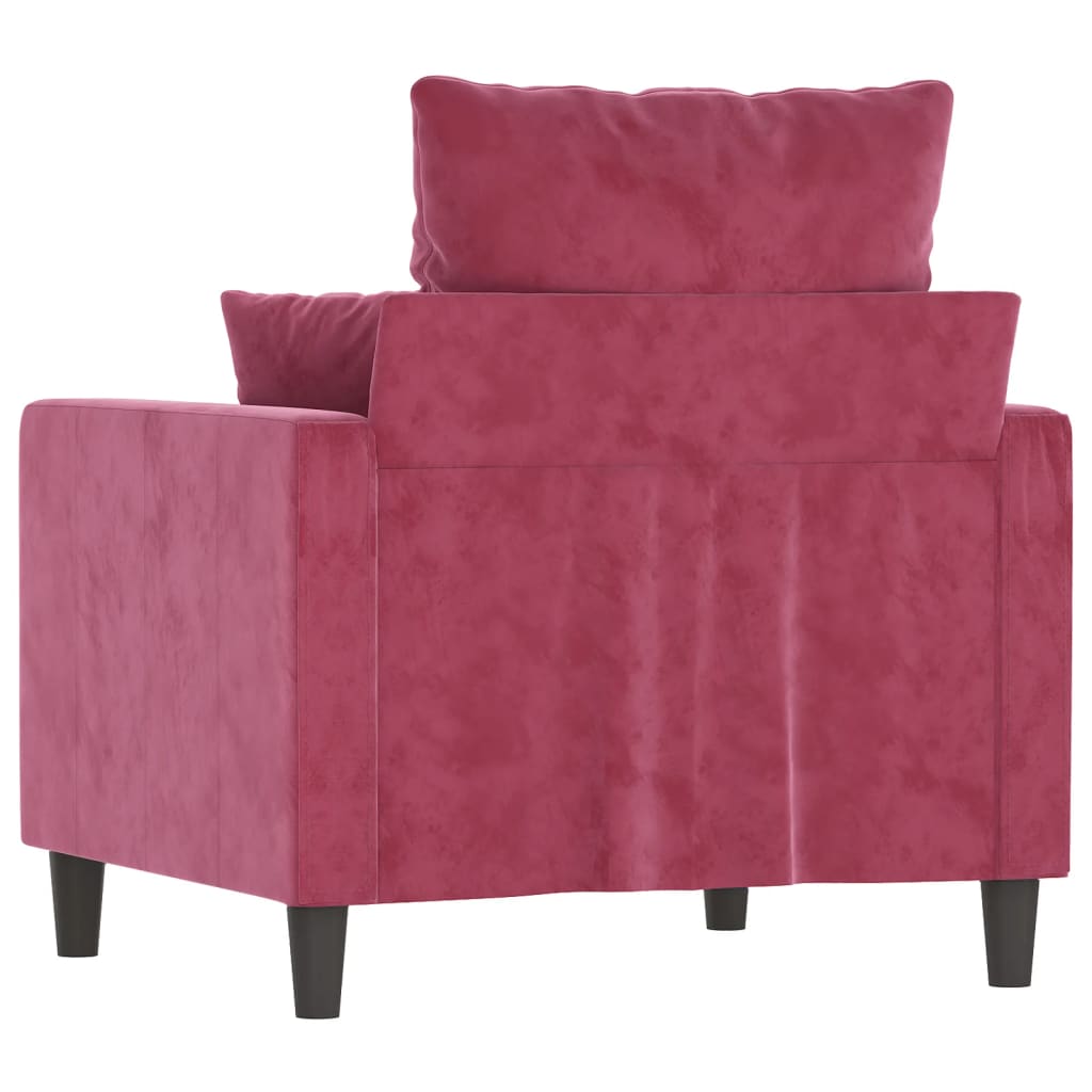 Poltrona Rosso Vino 60 cm Velluto - homemem39