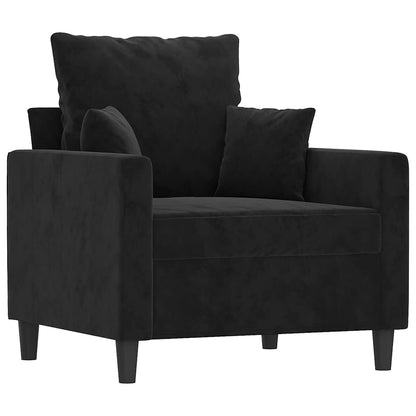 Poltrona Nero 60 cm Velluto | homemem39
