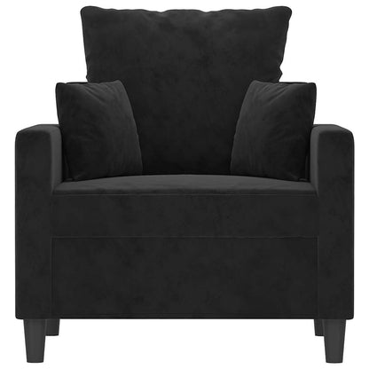 Poltrona Nero 60 cm Velluto | homemem39