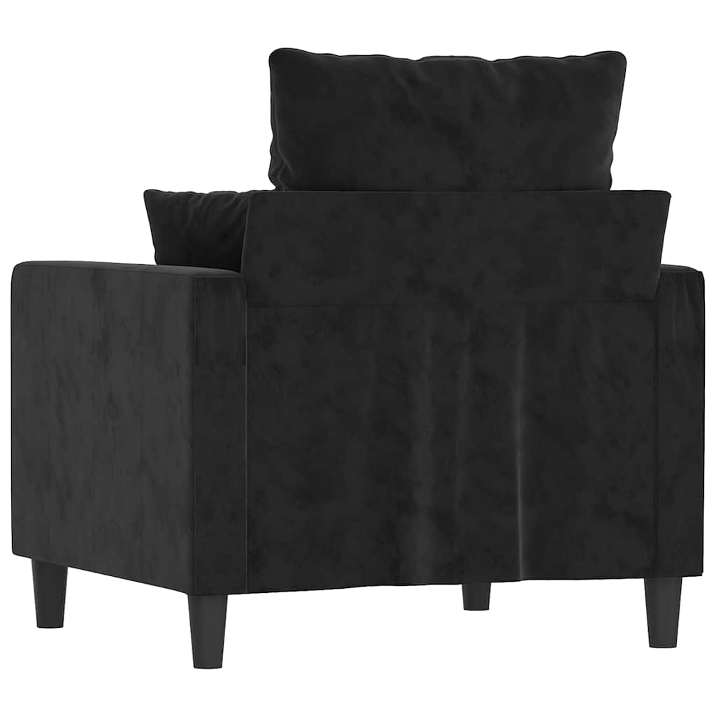 Poltrona Nero 60 cm Velluto | homemem39